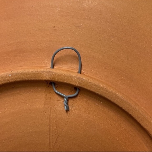 Hand Painted Pottery Wall Decor Floral Polka Dot Multi-Color - Picture 7 of 8